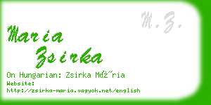 maria zsirka business card